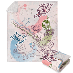 Warner Bros. Powerpuff Girls Save Townsville Silk Touch Sherpa Throw Blanket 50x60 Inches