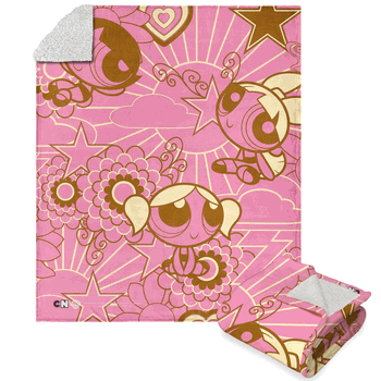 Warner Bros. Powerpuff Girls Top Crime Fighters Silk Touch Sherpa Throw Blanket 50x60 Inches