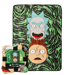 Warner Bros. Rick and Morty Melt Together Micro Raschel Throw Blanket 46x60 Inches