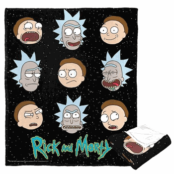 Warner Bros. Rick and Morty Talking Heads Silk Touch Throw Blanket 50x60 Inches