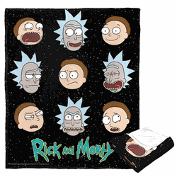 Warner Bros. Rick and Morty Talking Heads Silk Touch Throw Blanket 50x60 Inches