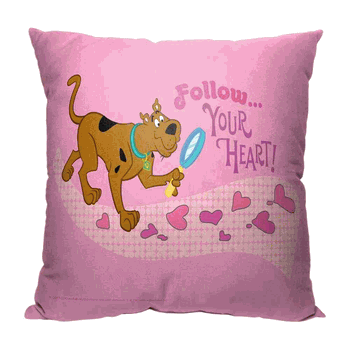 Warner Bros. Scooby-Doo Follow Your Heart Throw Pillow 18x18 Inches