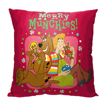 Warner Bros. Scooby-Doo Merry Munchies Throw Pillow 18x18 Inches