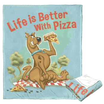 Warner Bros. Scooby-Doo Pizza Is Life Silk Touch Throw Blanket 50x60 Inches