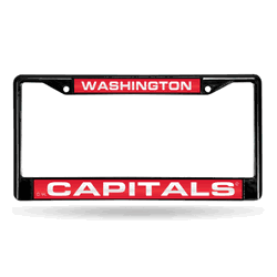 Washington Capitals Black 12" x 6" Black Laser Cut Chrome Frame