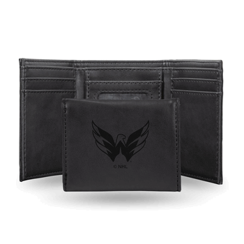 Washington Capitals Black Laser Engraved Faux Leather Trifold