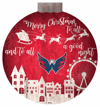 Washington Capitals Christmas Village 12in Wall Art