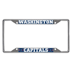 Washington Capitals Chrome Metal License Plate Frame, 6.25in x 12.25in