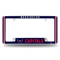 Washington Capitals Classic 12" x 6" Chrome All Over Automotive License Plate Frame