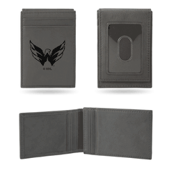 Washington Capitals Gray Laser Engraved Front Pocket Wallet