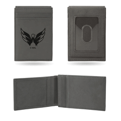 Washington Capitals Gray Laser Engraved Front Pocket Wallet