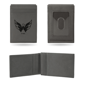 Washington Capitals Gray Laser Engraved Front Pocket Wallet