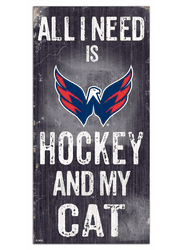 Washington Capitals Hockey and My Cat 6x12 Sign