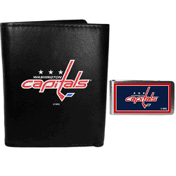 Washington Capitals Leather Tri-fold Wallet & Color Money Clip