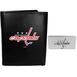 Washington Capitals Leather Tri-fold Wallet & Money Clip