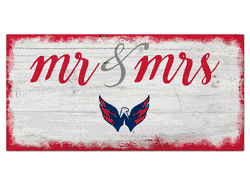 Washington Capitals Script Mr & Mrs 6x12 Sign