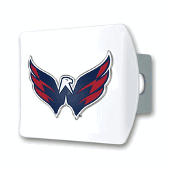Washington Capitals White Metal Hitch Cover with  3D Color Emblem