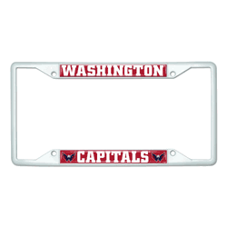 Washington Capitals White Metal License Plate Frame - 6.25"x12.25"