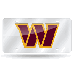 Washington Commanders  12" x 6" Silver Laser Cut Tag For Car/Truck/SUV