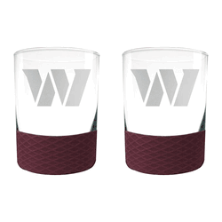 Washington Commanders 2pc Laser Etched Commissioner Rocks Glass Set