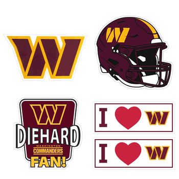 Washington Commanders 5 pack of 4 inch Decals