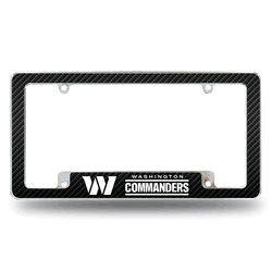 Washington Commanders Black 12" x 6" Chrome All Over Automotive License Plate Frame