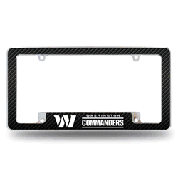 Washington Commanders Black 12" x 6" Chrome All Over Automotive License Plate Frame for Car/Truck/SUV