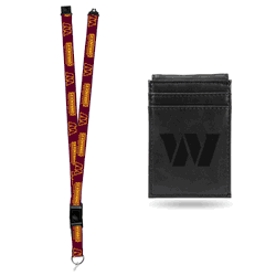 Washington Commanders Black Front Pocket Wallet Set