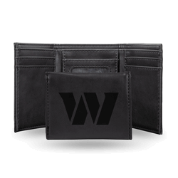 Washington Commanders Black Laser Engraved Faux Leather Trifold
