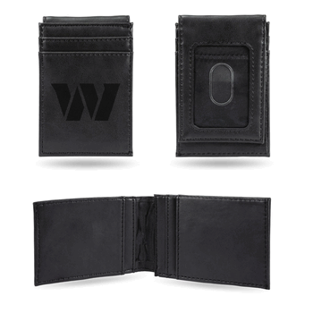 Washington Commanders Black Laser Engraved Front Pocket Wallet