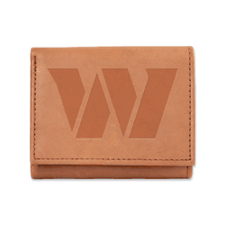 Washington Commanders  Brown Embossed Genuine Leather Tri-Fold Wallet