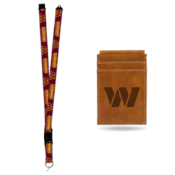 Washington Commanders Brown Front Pocket Wallet Set