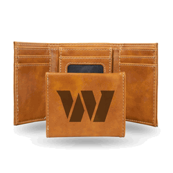 Washington Commanders Brown Laser Engraved Faux Leather Trifold
