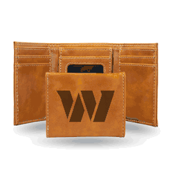 Washington Commanders Brown Laser Engraved Tri-Fold Wallet