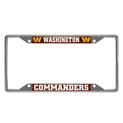 Washington Commanders Chrome Metal License Plate Frame, 6.25in x 12.25in