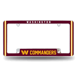 Washington Commanders Classic 12" x 6" Chrome All Over Automotive License Plate Frame