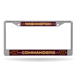 Washington Commanders Classic 12" x 6" Silver Bling Chrome Car/Truck/SUV Auto Accessory