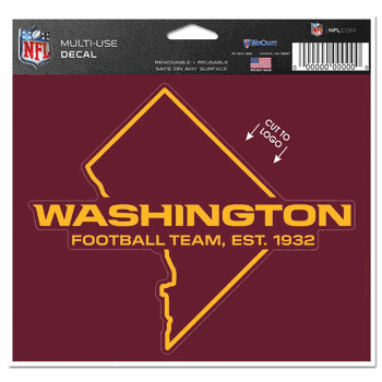 Washington Commanders Decal 5x6 Multi Use Color Cut to Logo