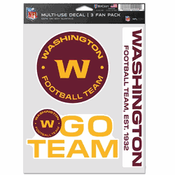 Washington Commanders Decal Multi Use Fan 3 Pack