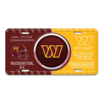 Washington Commanders Embossed Metal License Plate