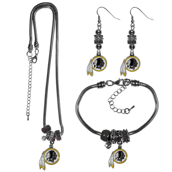 Washington Commanders Euro Bead Jewelry 3 piece Set
