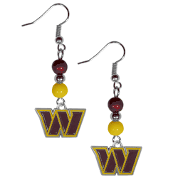 Washington Commanders Fan Bead Dangle Earrings