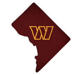 Washington Commanders Football Team 12" Team Color State Cutout Sign