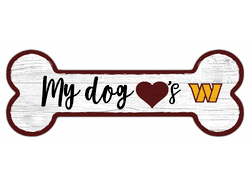 Washington Commanders Football Team Dog Bone 6x12