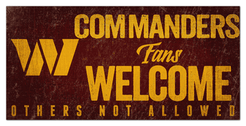 Washington Commanders Football Team Fans Welcome 6x12 Sign