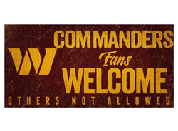 Washington Commanders Football Team Fans Welcome 6x12 Sign