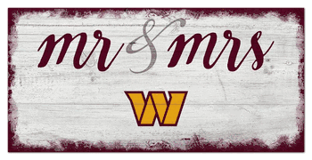 Washington Commanders Football Team Script Mr. & Mrs. 6x12 Sign