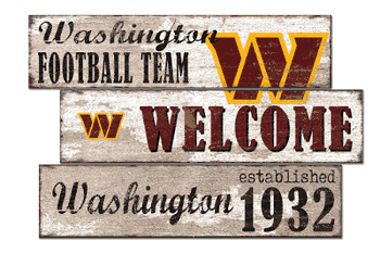 Washington Commanders Football Team Welcome 3 Plank Sign