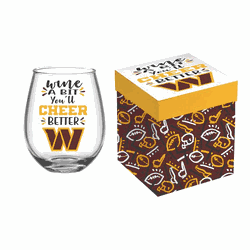 Washington Commanders Glass 17oz Wine Stemless Boxed