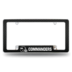 Washington Commanders Helmet Logo 12" x 6" Chrome All Over Automotive License Plate Frame for Car/Truck/SUV